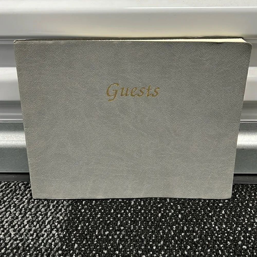 Tempo Italian Canvas Gray Guest Book, NWOT